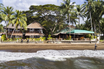 Beach side view of Atlantis Dive Resort in Dumaguete, Philippines,