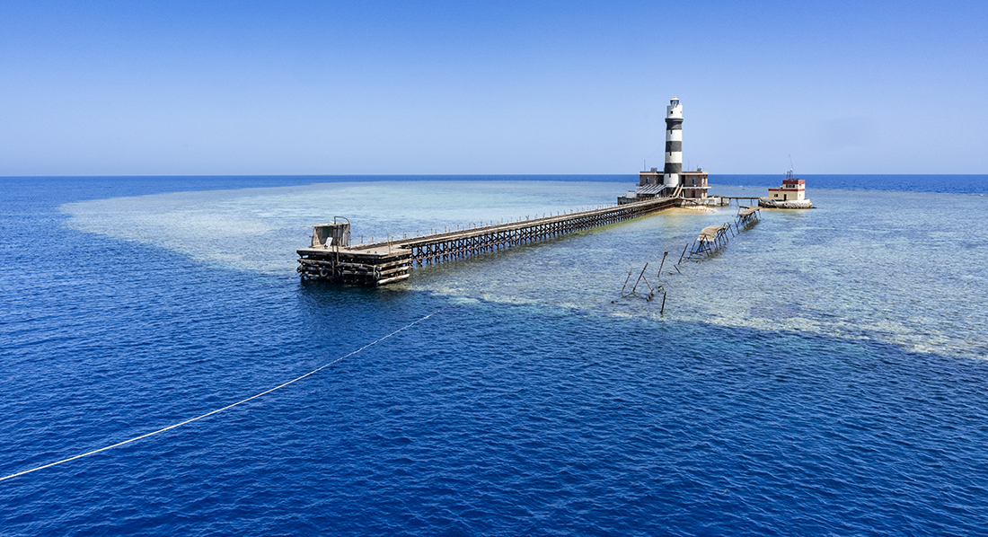 From a topographical perspective, Daedalus Reef (also known as Abu Kizan) in the Red Sea is mesmerizing.