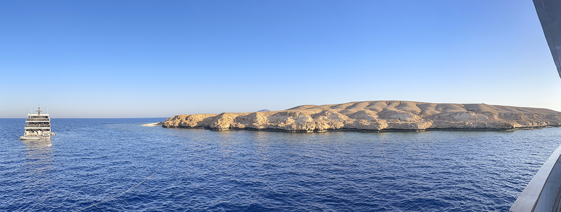The name Rocky Island is straight forward as a description. Oddly enough, it and Zabargad Island would be the last islands we would see with such above water profiles till we reached the Brothers near the central part of the Red Sea.